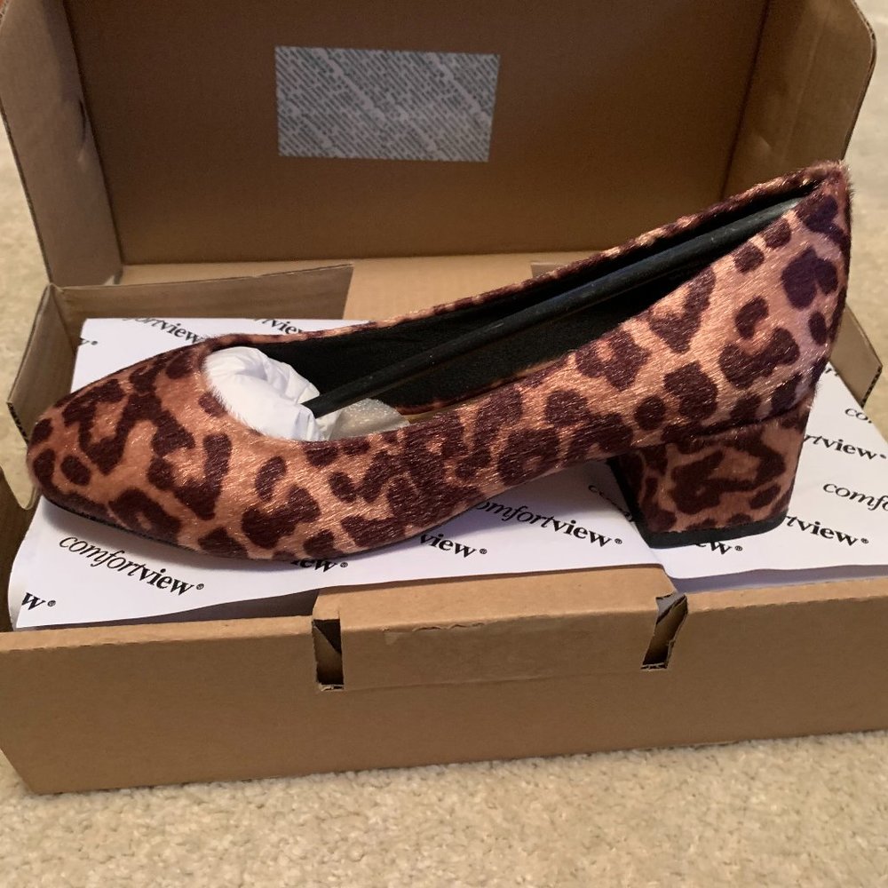 Comfortview Leopard Print Marisol Classic Comfort Pump 7WW NIB